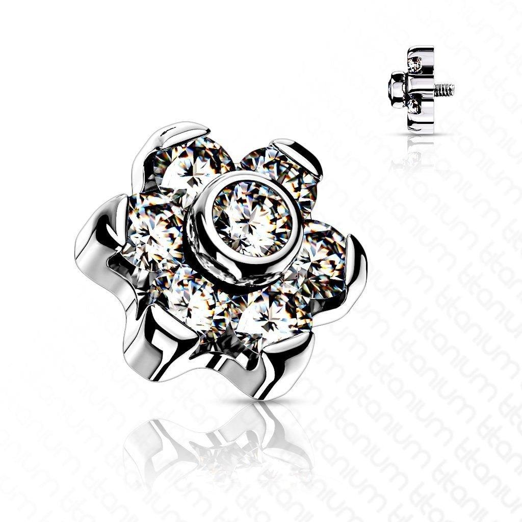 Body Jewelry - Titanium Flower Dermal Top 14G