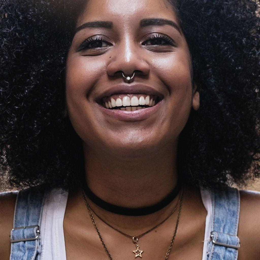 Body Jewelry - Titanium Gem Captive Ring 18G 16G 14G