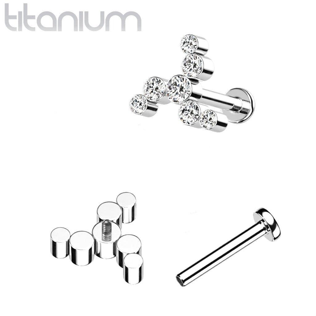 Body Jewelry - Titanium Gem Swirl Labret 16G