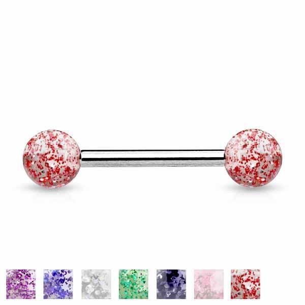 Body Jewelry - Titanium Glitter Barbell 14G