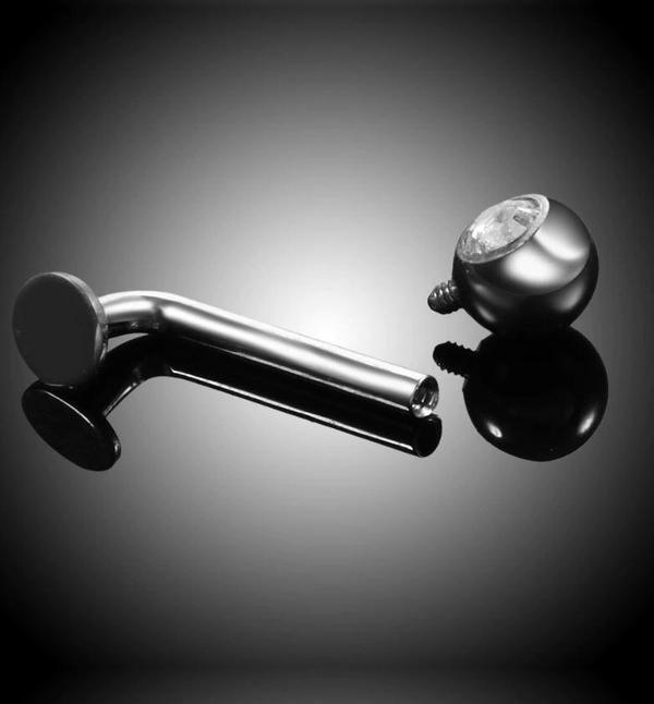 Body Jewelry - Titanium I.T. Flat Disc Gem Christina Bar 14G