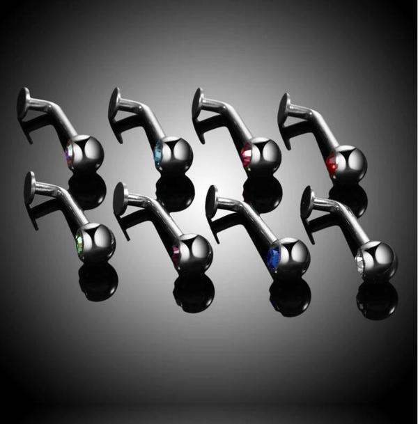 Body Jewelry - Titanium I.T. Flat Disc Gem Christina Bar 14G