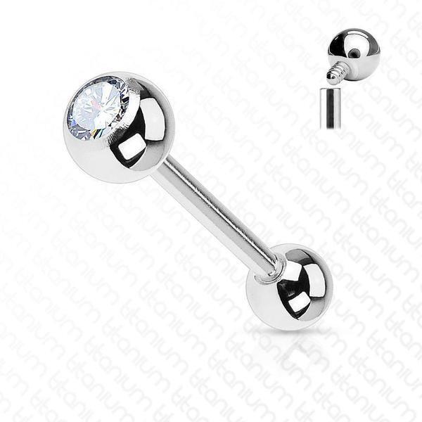 Body Jewelry - Titanium I.T. Gem Barbell 14G 16G
