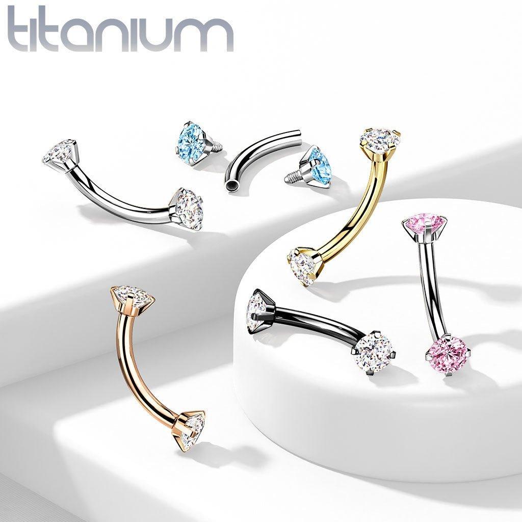 Body Jewelry - Titanium I.T. Gem Curve 16G