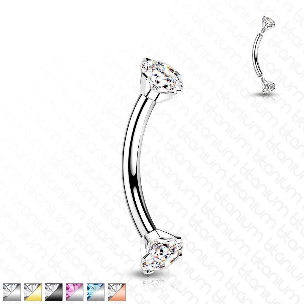 Body Jewelry - Titanium I.T. Gem Curve 16G