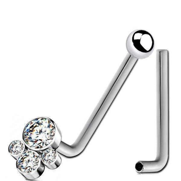 Body Jewelry - Titanium I.T. Gem Paw Christina Bar 14G