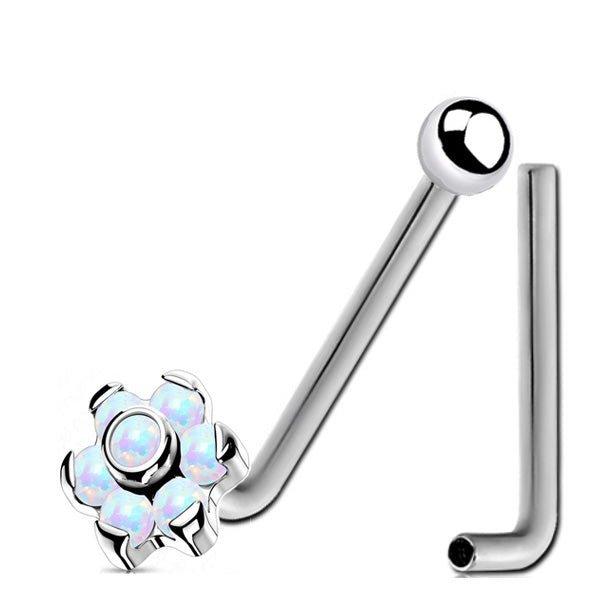 Body Jewelry - Titanium I.T. Opal Flower Christina Bar 14G