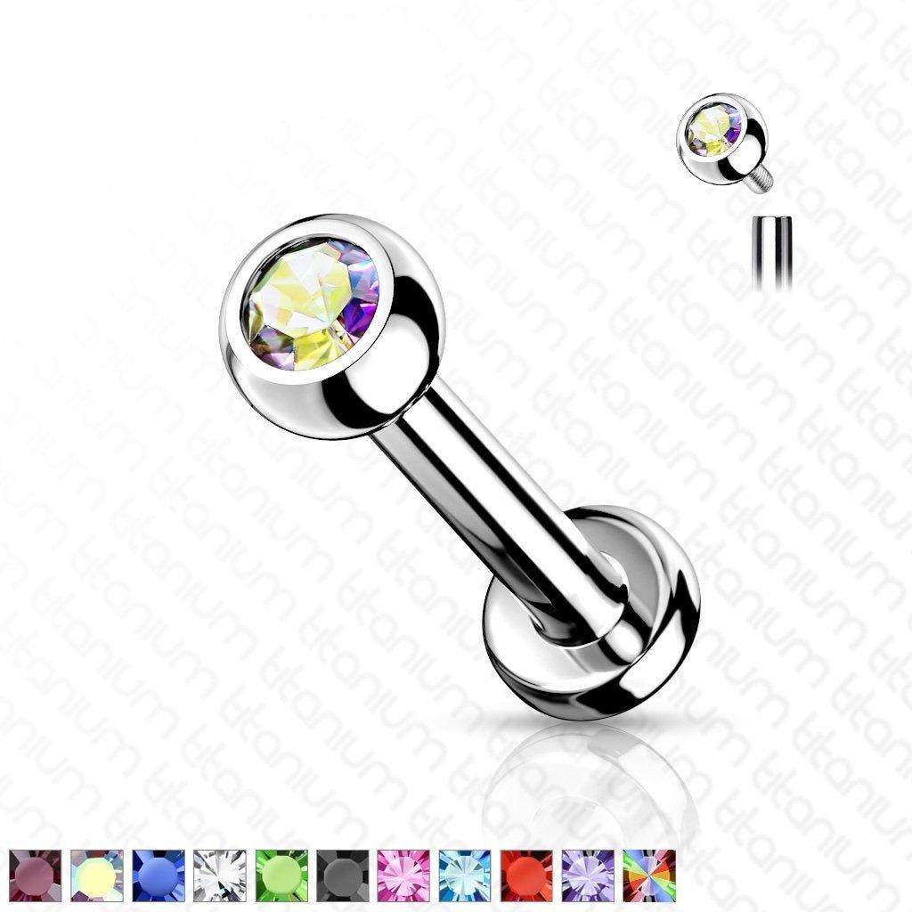 Body Jewelry - Titanium IT Gem Labret 18G 16G 14G