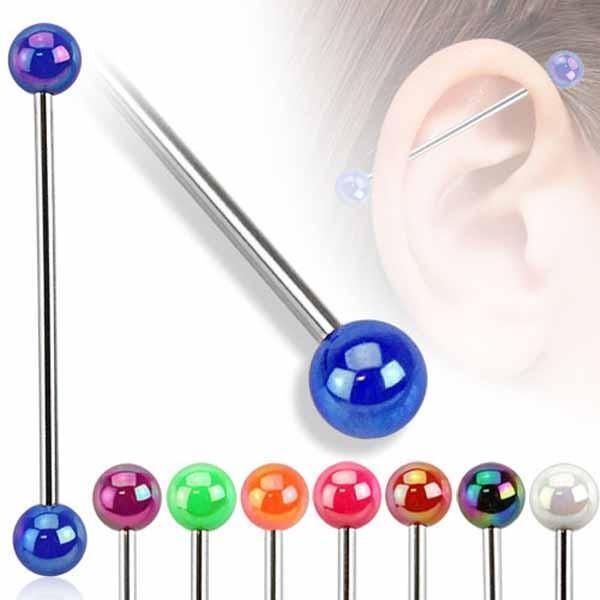 Body Jewelry - Titanium Metallic Ball Industrial 14G 38mm