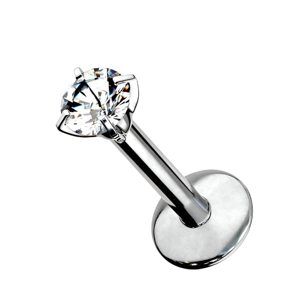 Body Jewelry - Titanium Prong Gem Labret 18G 16G