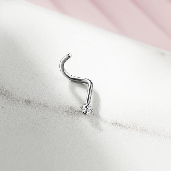 Body Jewelry - Titanium Prong Nose Screw 20G 18G