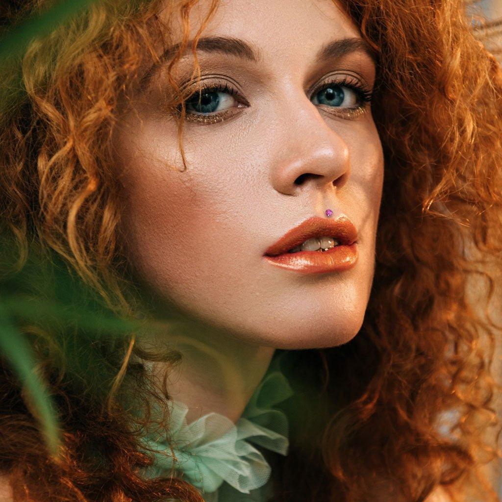 Body Jewelry - Titanium Prong Opal Ball Labret 16G 8mm