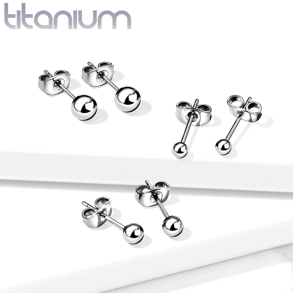 Body Jewelry - Titanium Stud Earrings Pair