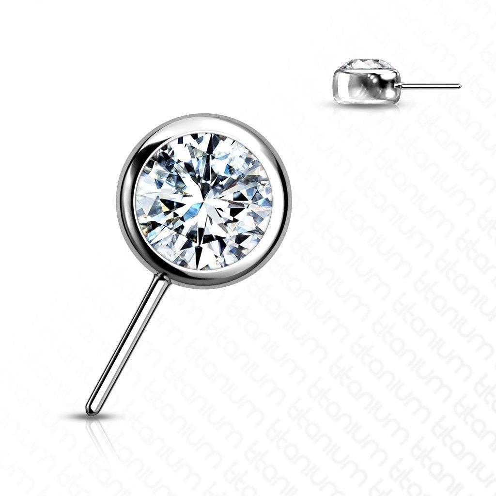 Body Jewelry - Titanium Threadless Forward Gem End
