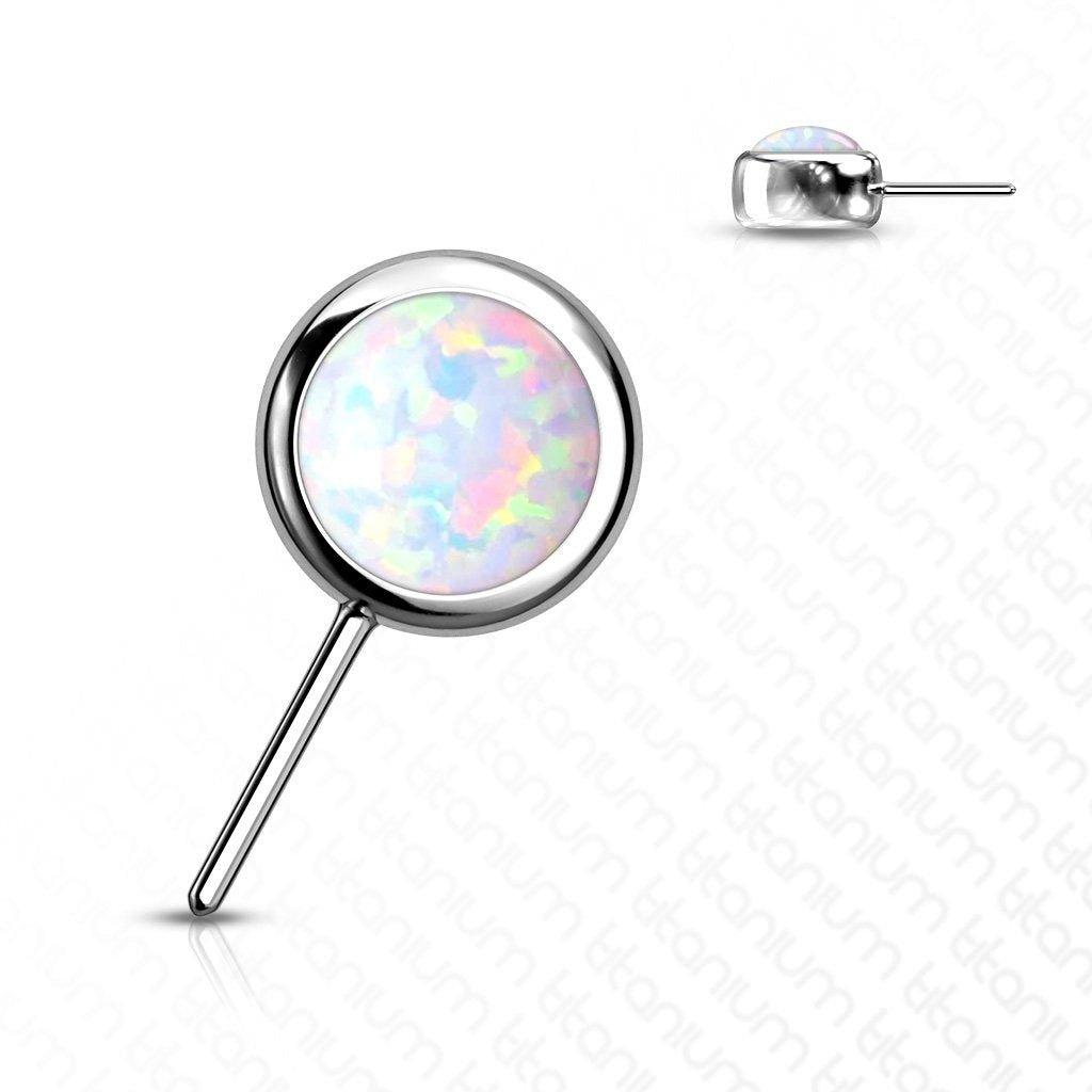 Body Jewelry - Titanium Threadless Forward Opal End