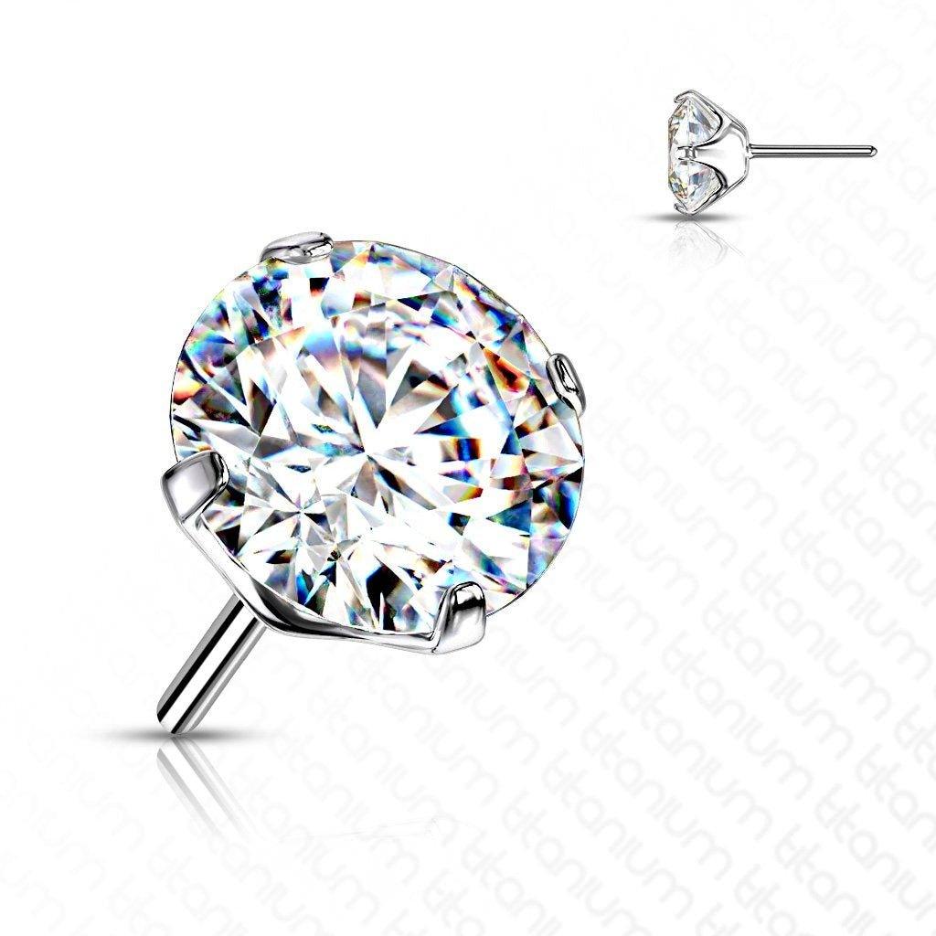 Body Jewelry - Titanium Threadless Prong Gem End