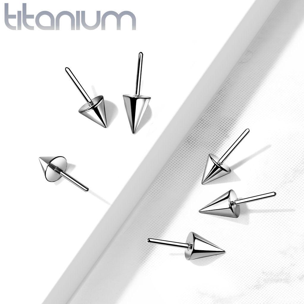 Body Jewelry - Titanium Threadless Spike End