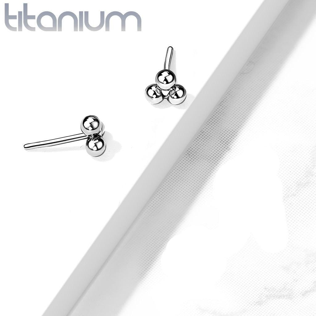 Body Jewelry - Titanium Threadless Tri Ball End