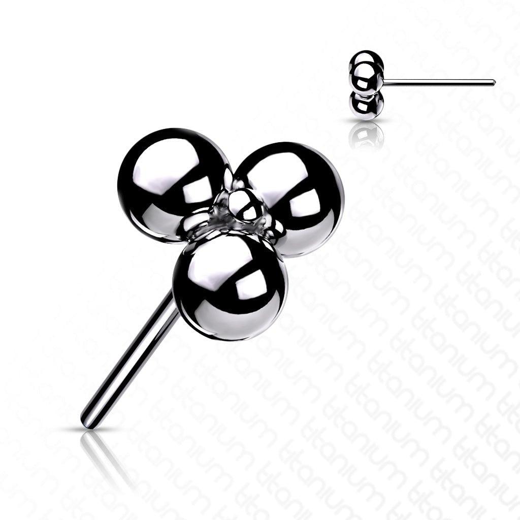 Body Jewelry - Titanium Threadless Tri Ball End