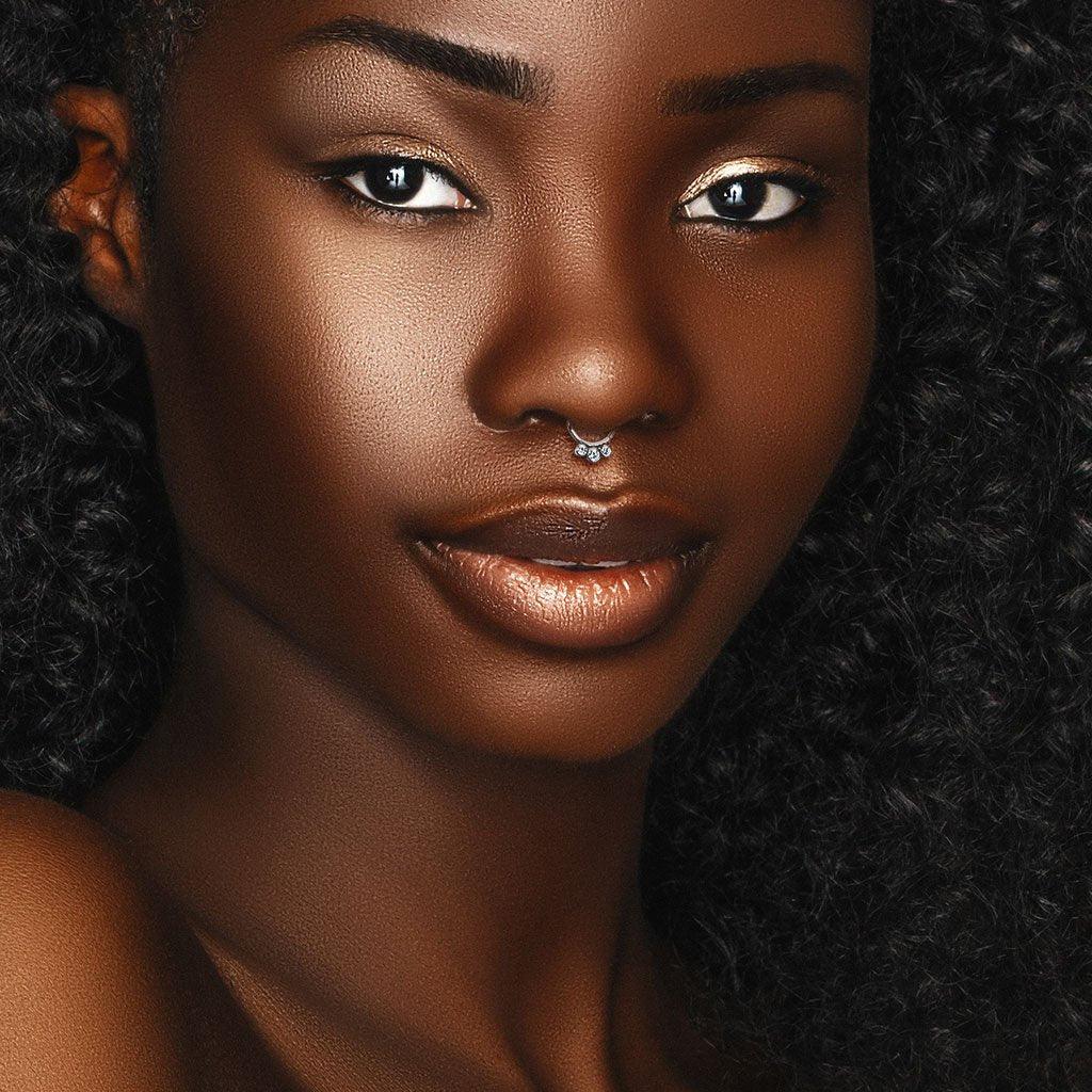 Body Jewelry - Titanium Triple Gem Hinged Ring 16G