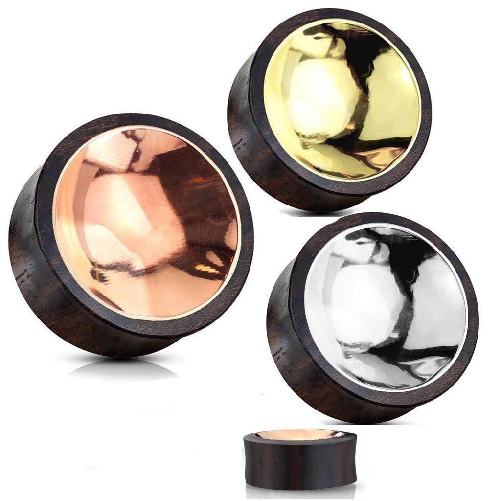 Body Jewelry - Sono Wood And Concave Tin Plug 00G-1"