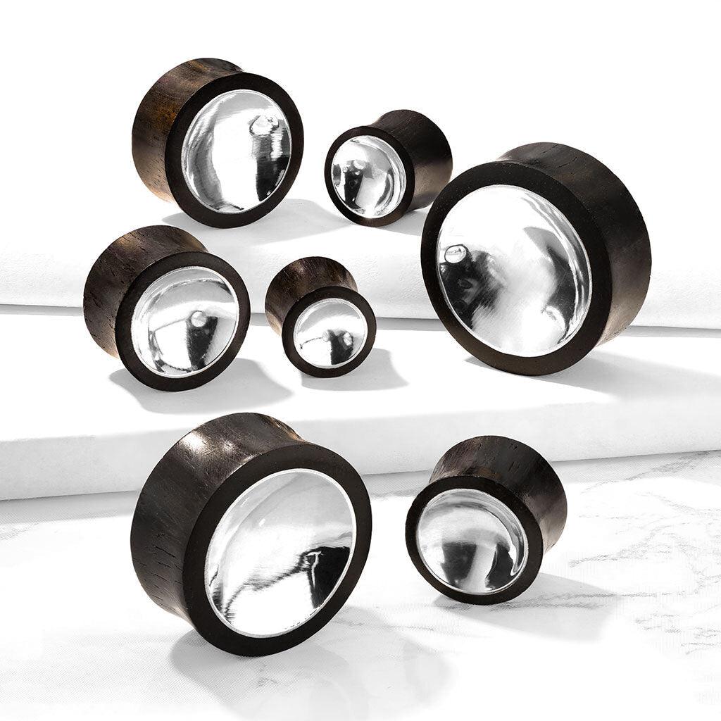 Body Jewelry - Sono Wood And Concave Tin Plug 00G-1"