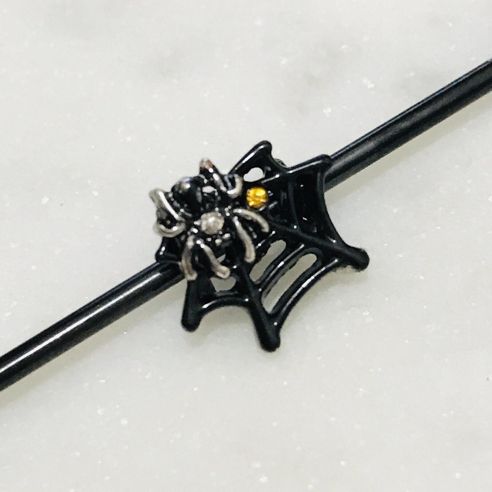 Body Jewelry - Spider And Web Industrial 14G 38mm