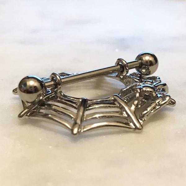 Body Jewelry - Spider And Web Nipple Shield 14G (Single)