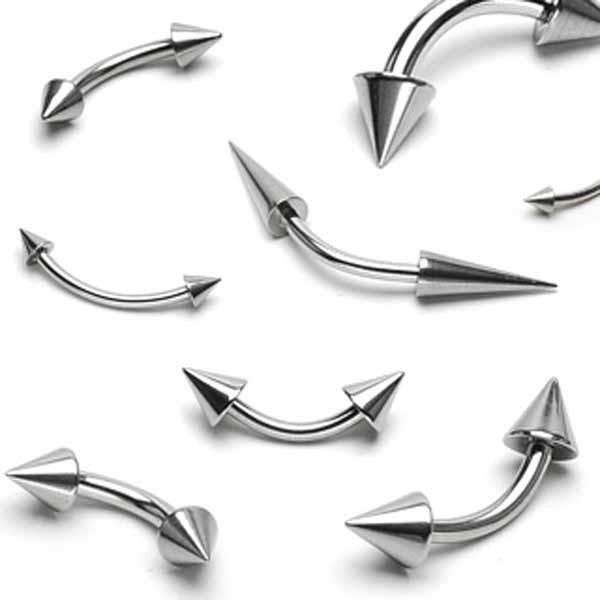 Body Jewelry - Spike Curve Bar 16G 14G