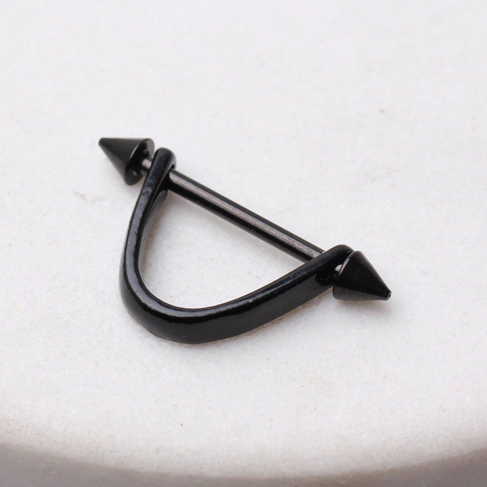 Body Jewelry - Spike Half Shield Nipple Bar 14G (Single)