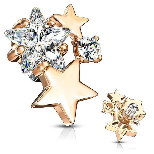 Body Jewelry - Star Cluster Dermal Top 14G