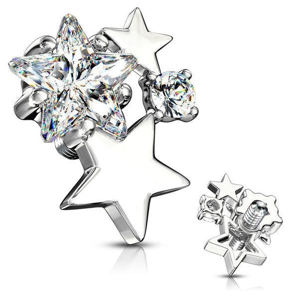 Body Jewelry - Star Cluster Dermal Top 14G