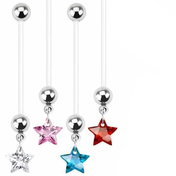 Body Jewelry - Star Pregnancy Belly Bar 14G
