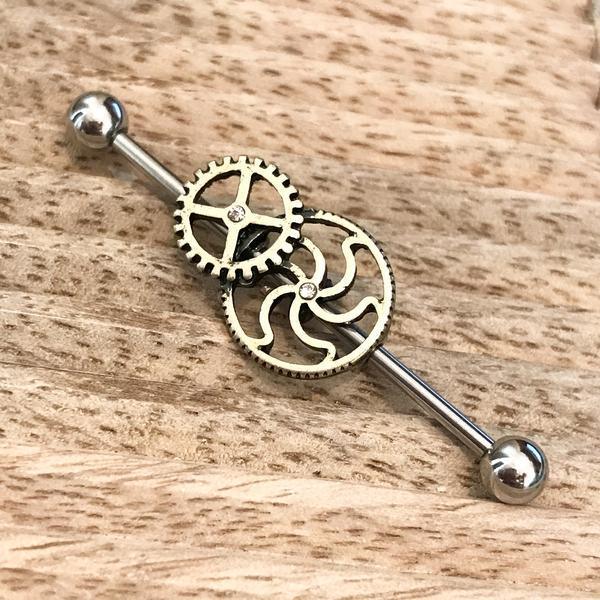 Body Jewelry - Steampunk Style Industrial 14G 38mm