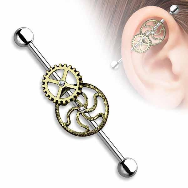 Body Jewelry - Steampunk Style Industrial 14G 38mm