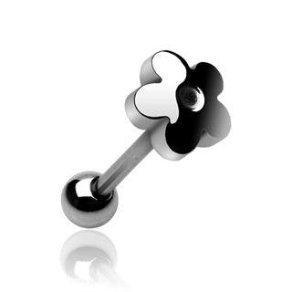 Body Jewelry - Steel Flower Tongue Bar