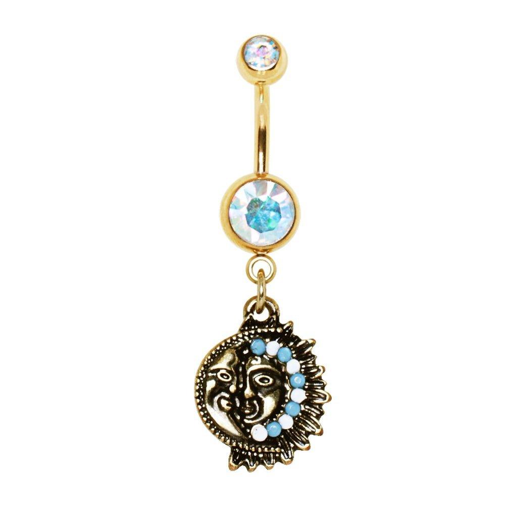 Body Jewelry - Sun And Moon Belly Bar 14G