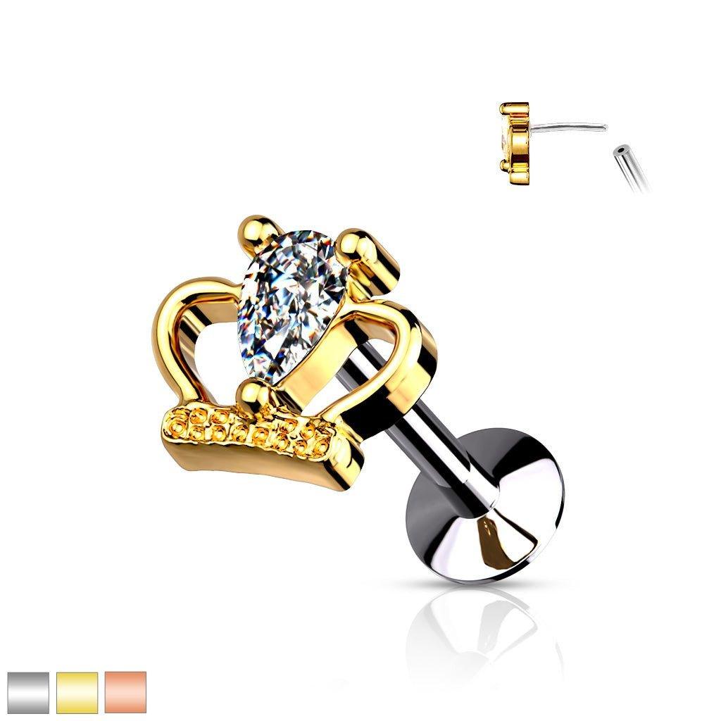 Body Jewelry - Threadless Crown Labret 20G 6mm