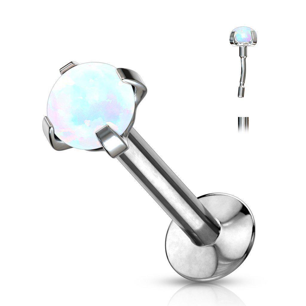 Body Jewelry - Threadless Prong Opal Labret 20G 18G 16G