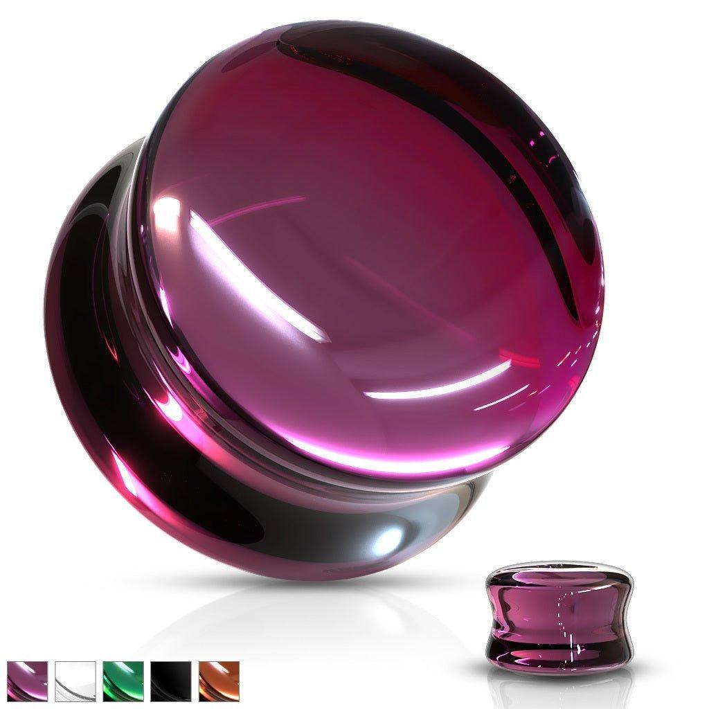 Body Jewelry - Tinted Glass Saddle Plug 6mm-16mm