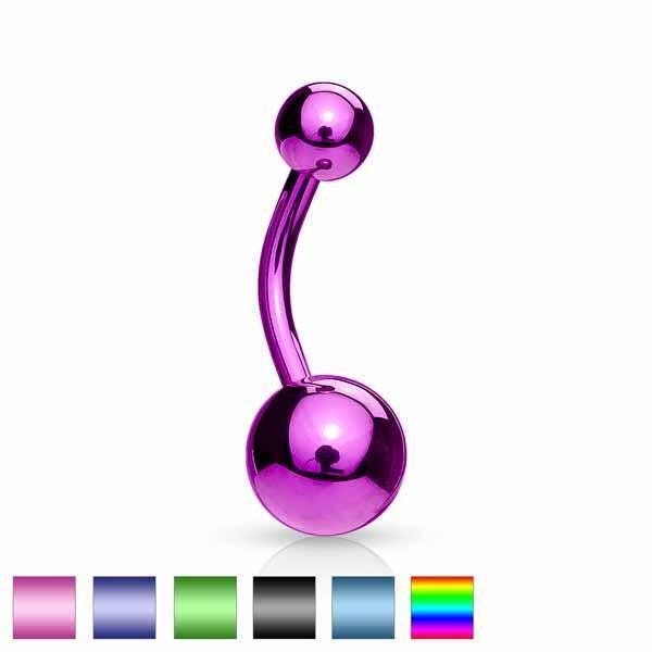 Body Jewelry - Titanium IP Belly Bar 14G
