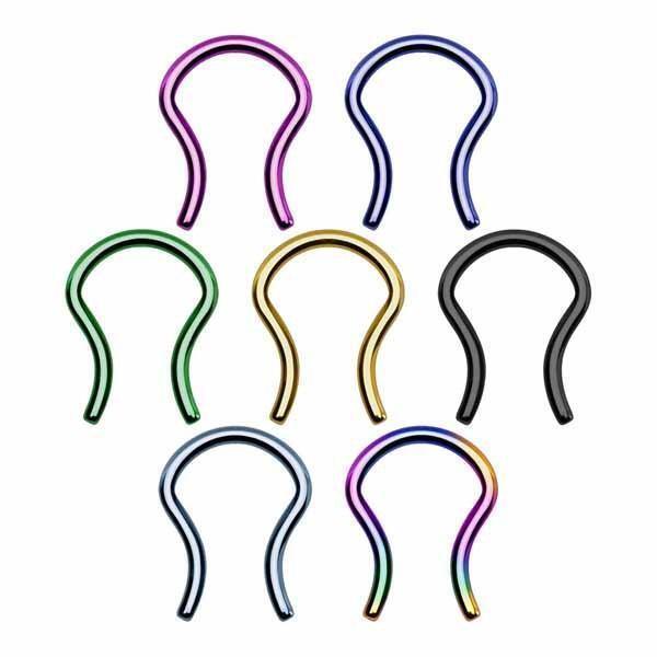 Body Jewelry - Titanium IP Septum Retainer 16G 14G 12G 10G