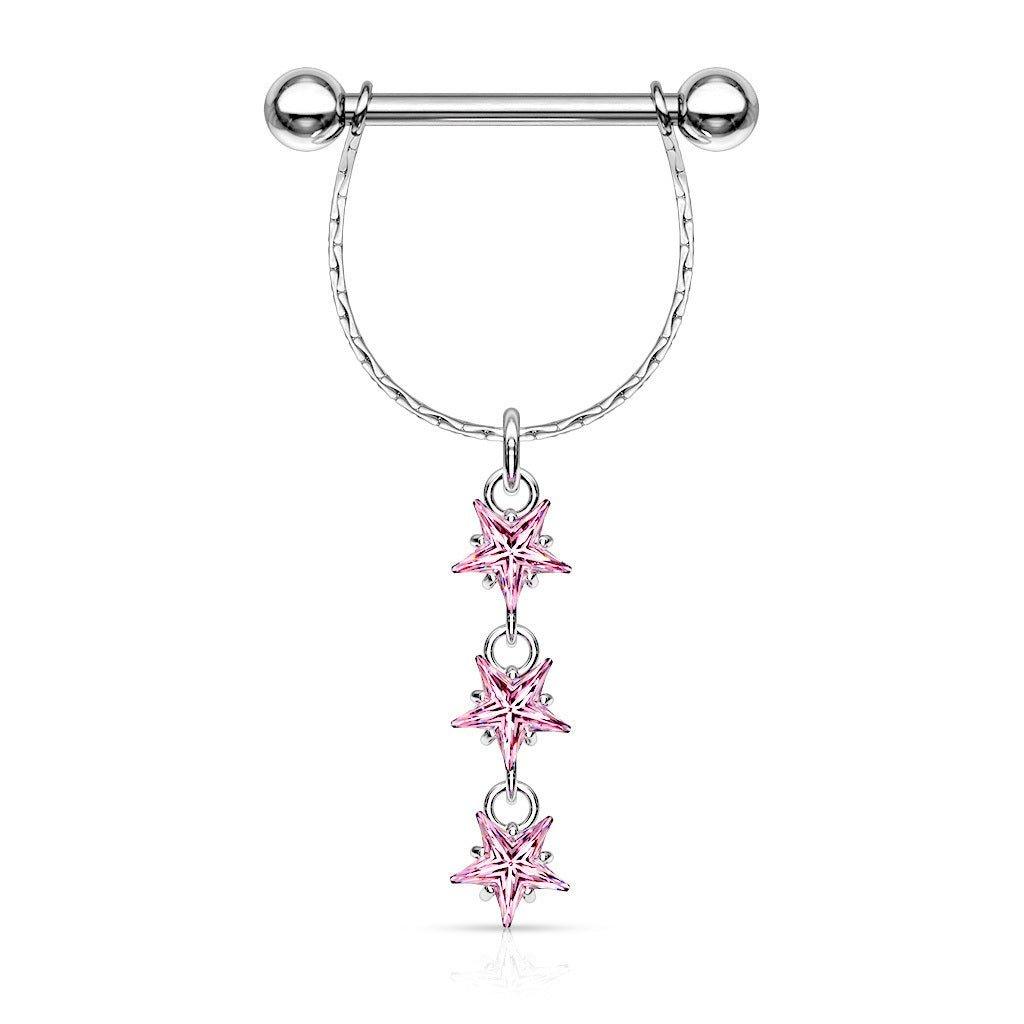 Body Jewelry - Triple Star Drop Nipple Dangle