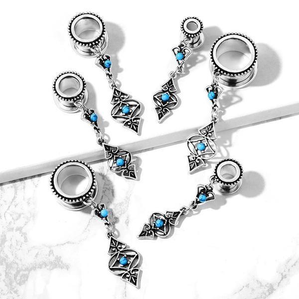 Body Jewelry - Turquoise Drop Tunnel 6mm-16mm