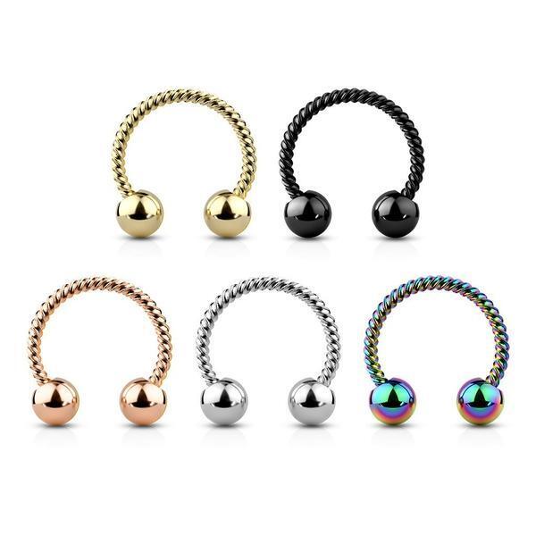 Body Jewelry - Twisted Horseshoe 16G 14G
