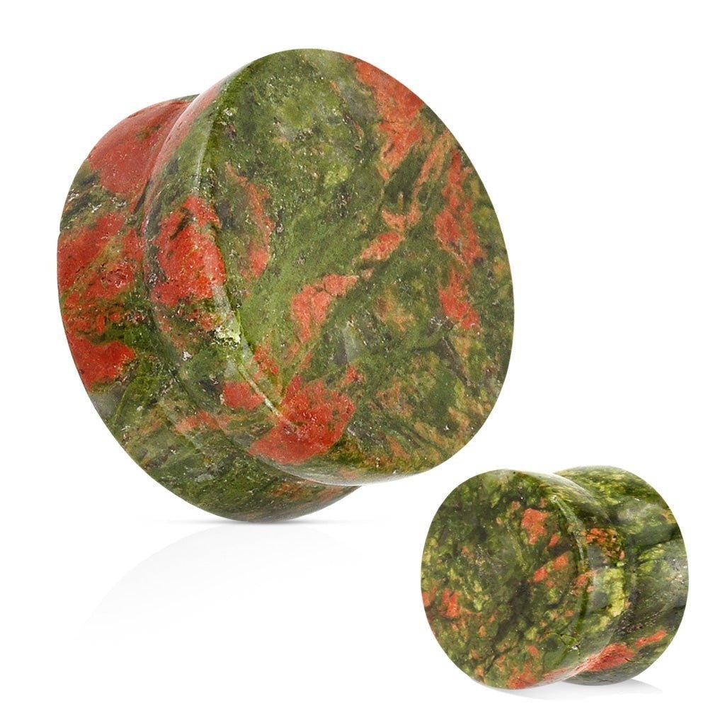 Body Jewelry - Unakite Stone Plug 8G-1"