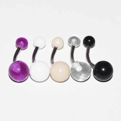 Body Jewelry - UV Ball Belly Bar 14G