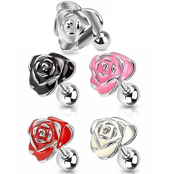 Body Jewelry - XL Rose Cartilage Bar 16G