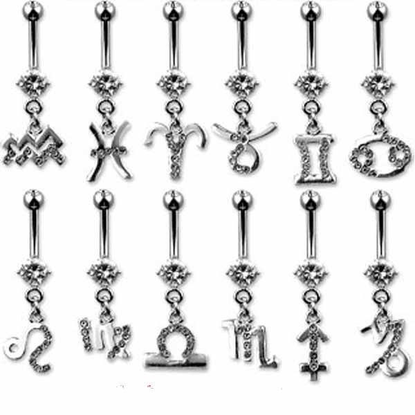 Body Jewelry - Zodiac Belly Bar 14G