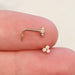 14kt Gold 3 Opal Nose L Bend 20G-My Body Piercing Jewellery